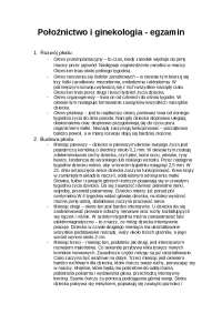 Położnictwo i ginekologia - egzamin