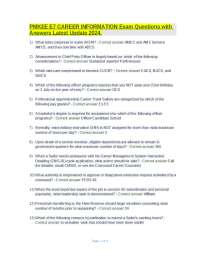 PMKEE E7 CAREER INFORMATION Exam Questions with Answers Latest Update 2024.