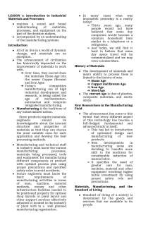 Introduction to Industrial Materials and Processes