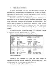 Resumo rochas METAMÓRFICAS E SEDIMENTARES
