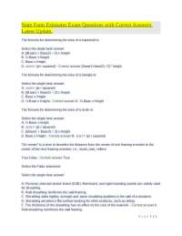 State Farm Estimates Exam Questions with Correct Answers Latest Update.
