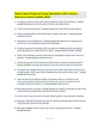 State Farm Property Exam Questions with Correct Answers-Latest Update 2024.