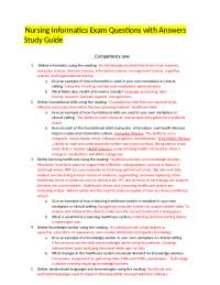 Nursing Informatics Exam Questions and Answers Study Guide