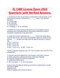 FL CAM License Exam Questions with Verified Answers | Latest 2024/2025