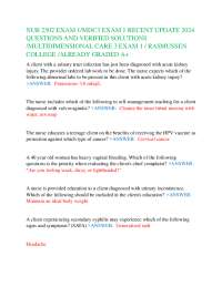 NUR 2502 EXAM 1/MDC3 EXAM 1 RECENT UPDATE 2024 QUESTIONS AND VERIFIED SOLUTIONS