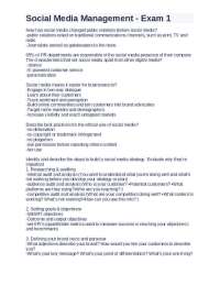 Social Media Management - Exam 1
