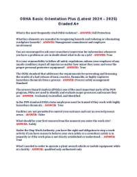 OSHA Basic Orientation Plus (Latest 2024 – 2025) Graded A+