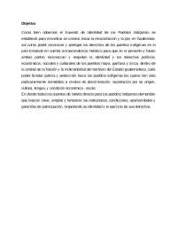 Objetivo de los acuerdos de los pueblos indigenas