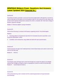 NRNP6645 Midterm Exam: Questions and Answers