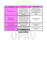 Hormonas Sexuales Masculinas y Femeninas