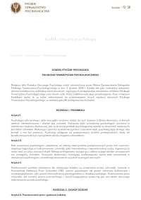 Kodeks polskiego towarzystwa psychologicznego