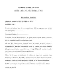 Relazione di Tirocinio in Management dello Sport: Analisi di un Centro Fitness