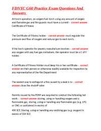 FDNYC G60 Practice Exam Questions And Answers
