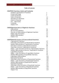 Differential Calculus