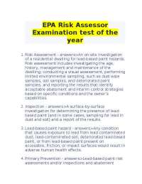 Risk Assessment and Lead-Based Paint Hazard Identification