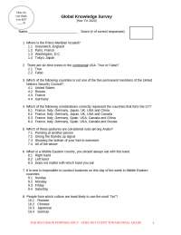 Global Knowledge Survey