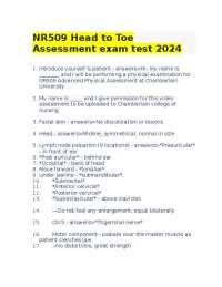 NR509 Advanced Physical Assessment: Head to Toe Exam for Nursing Students