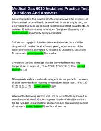 Medical Gas 6010 Installers Practice Test: Questions and Answers