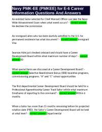 Navy PMK-EE (PMKEE) for E-6 Career Information Questions And Answers