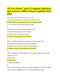 AZ Post Exam 1 and 2 (Complete Questions and Answers, 100% Correct) Updated 2024-2025