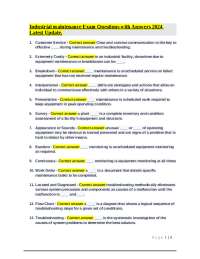 Industrial Maintenance Exam Questions and Answers 2024