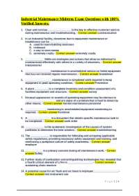 Industrial Maintenance Midterm Exam Questions and Answers