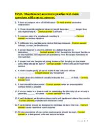 MSSC Maintenance awareness practice test exam questions with correct answers.