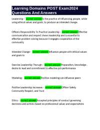 Learning Domains POST Exam2024 Questions and Answers