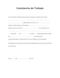 Constancia de Trabajo: Documento Laboral Oficial
