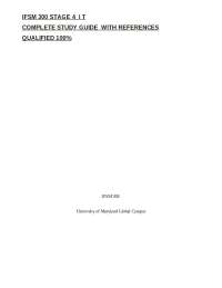 IFSM 300 STAGE 4 IT
COMPLETE STUDY GUIDE  WITH REFERENCES
QUALIFIED 100%