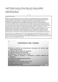 FATTORI EVOLUTIVI DELLO SVILUPPO ANTISOCIALE - GIANLUIGI DI CESARE