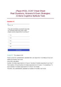 02.CCAT Cheat Sheet (Paper02), Real Questions, Answers & Exam Strategies (Criteria Cogniti
