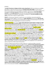 Dispensa di Evoluzione dei Genomi Animali (Biologia; Prof. M. Casiraghi; Milano-Bicocca)