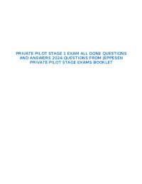 PRIVATE PILOT STAGE 1 EXAM ALL DONE Q & As 2024 QUESTIONS FROM JEPPESEN PRIVATE PILOT STAG