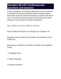 Saunders NCLEX Cardiovascular questions and answers