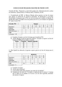 Ejercicios de plan maestro de producción MPS