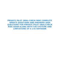 Private Pilot Oral-Check Ride Questions and Answers 2024