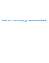 NJ CORE APPLICATOR TEST 2024-2025 LATEST EXAM WITH 190 QUESTIONS AND CORRECT