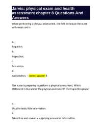 Physical Exam and Health Assessment: Chapter 8 Questions and Answers