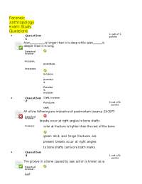 Forensic Anthropology exam Study Questions