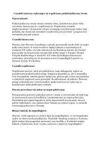Czynniki i procesy wpływające na współczesny podział polityczny świata