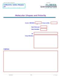 Molecular Shapes and Polarity Lab Report for CHM2045L