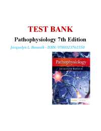 Test Bank For Pathophysiology 7th Edition Jacquelyn L. Banasik