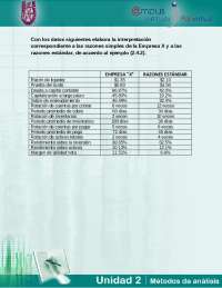 Razon Estandares en el analisis de estados de resultados