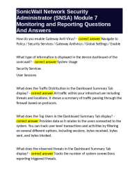 SonicWall SNSA Module 7: Monitoring & Reporting Q&A