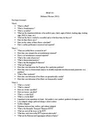 Midterm I Review for ENAE 311: Fluid Mechanics and Thermodynamics