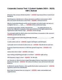 Corporals Course Test 1 (Latest Update 2024 – 2025) 100% Solved