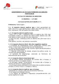 Ficha de trabalho sobre economia
