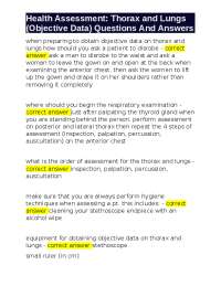 Health Assessment: Thorax and Lungs Objective Data - Thoracic Examination