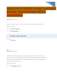 NSG 6435 PEDS FINAL LATEST EXAM QUESTIONS WITH ANSWERS
